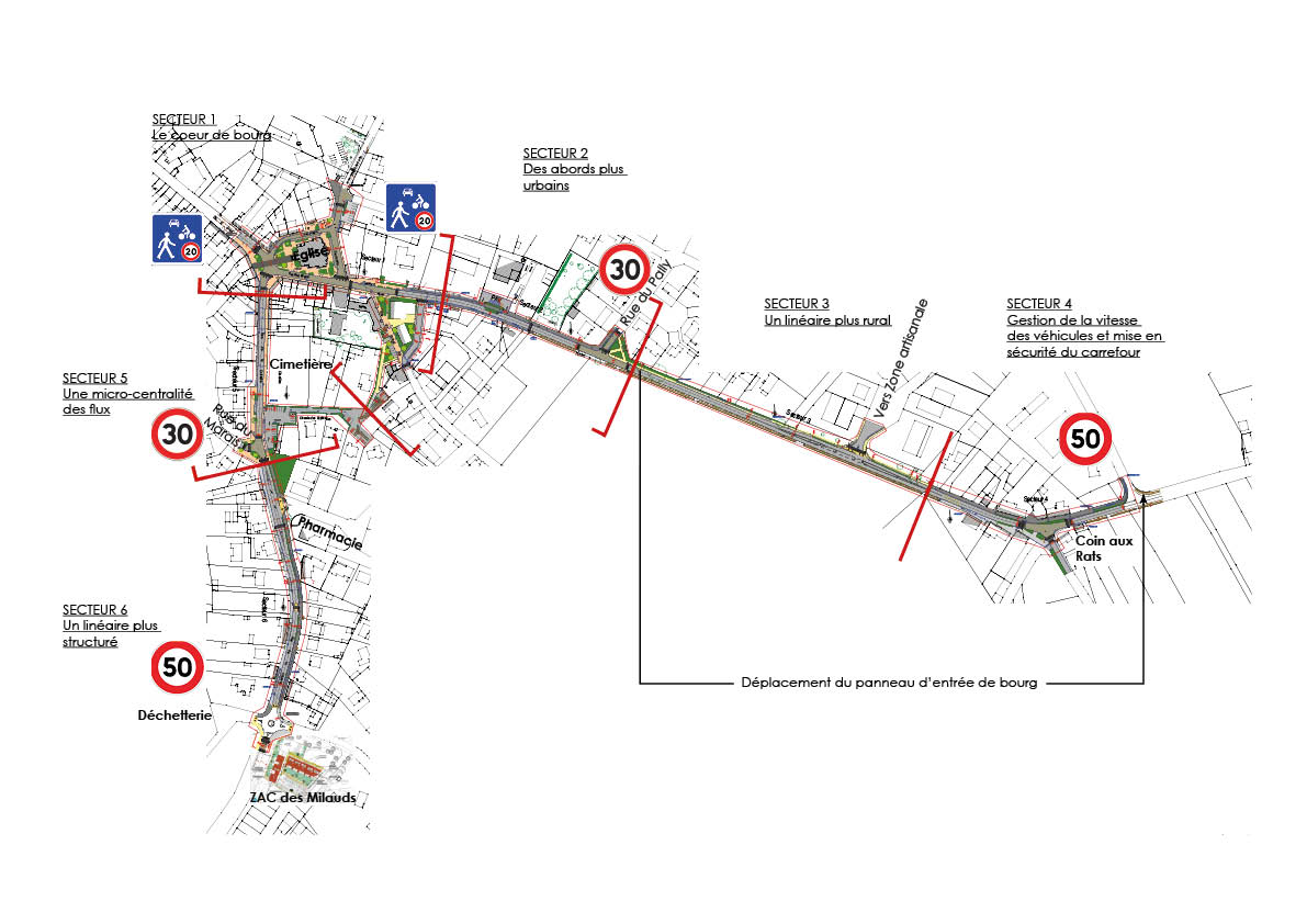 Plan du secteur 2 – La rue Saint-Médard jusqu’à la rue du Pally